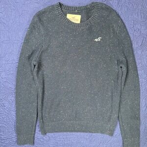 Hollister Speckled Crewneck Sweater‎ Size L Blue Knit Pullover Top
